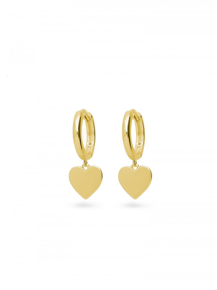 Gold Plated Hoops Heart