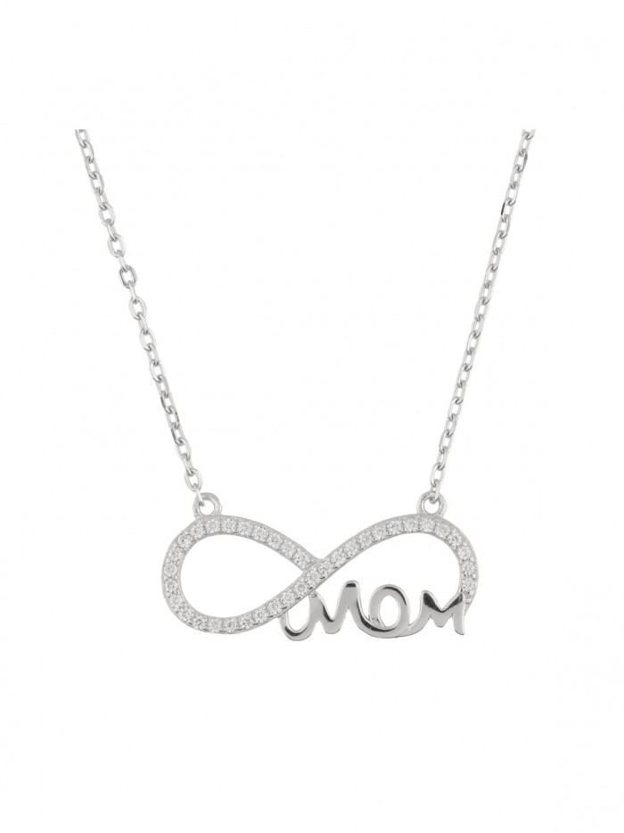 925 Silver Rhodium Plated Delicate & Festive Necklace styled with Clear Man made Cubic Zirconia