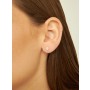 14K gold stud earrings combined with round zircon 0.4 cm 