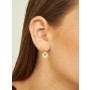 14K gold stud earrings with a pendant set with zircons