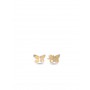14K yellow and white gold butterfly stud earrings
