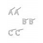 925 Silver Rhodium Plated Stud Letter
