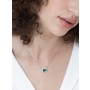14K white gold necklace combined with green zirconia stone