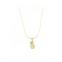 Gold plated Boy / girl pendant necklace combined with custom zirconia