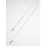 Gold Plated Glasses necklace styled with Clear Crystal Glass