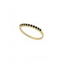 Gold Plated Delicate Ring styled with Black Man made Cubic Zirconia