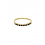 Gold Plated Delicate Ring styled with Black Man made Cubic Zirconia