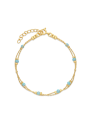 Gold Plated Delicate Bracelets styled with Sky Blue Man made Opal