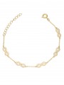 Gold Plated Delicate Bracelets styled with Clear Man made Cubic Zirconia