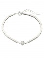 925 Silver Rhodium Plated Festive Bracelets adorned with Clear Man made Cubic Zirconia