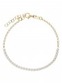 925 Sterling&Gold plated Delicate Bracelets decorated with Clear Man made Cubic Zirconia