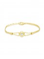Gold Plated Delicate Bracelets decorated with Clear Man made Cubic Zirconia