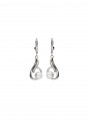925 Silver Rhodium Plated Drops decorated with Man made Cubic Zirconia and Cultured Pearl