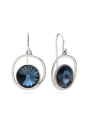 925 Sterling Silver Drops adorned with Blue Man made Swarovski Crystal