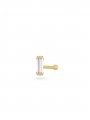 14K Gold Nose ring styled with Clear Man made Cubic Zirconia