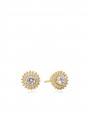 Gold Plated Stud decorated with Clear Man made Cubic Zirconia