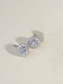 925 Sterling Silver Stud styled with Clear Man made Cubic Zirconia