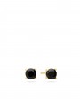 Gold Plated Stud decorated with Black Man made Cubic Zirconia