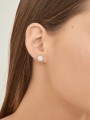 925 Silver Rhodium Plated Stud adorned with Clear Crystal Glass