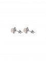 925 Sterling Silver Stud adorned with Man made Cubic Zirconia and Cultured Pearl