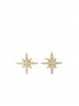 Gold Plated Stud styled with Clear Man made Cubic Zirconia