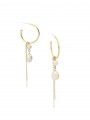 Gold Plated Hoops adorned with Cultured Pearl