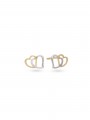 14k Gold Stud Heart Earrings