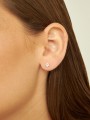 14K Gold Stud styled with Clear Man made Cubic Zirconia