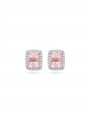 925 Silver Rhodium Plated Stud decorated with Clear and Pink Man made Cubic Zirconia