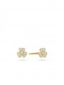 14K Gold Stud decorated with Clear Man made Cubic Zirconia