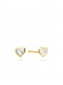 14K Gold Stud styled with Clear Man made Cubic Zirconia