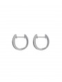 925 Silver Rhodium Plated Hoops styled with Black and Clear Man made Cubic Zirconia