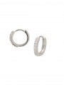 925 Sterling Silver Hoops adorned with Clear Man made Cubic Zirconia