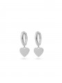 925 Silver Rhodium Plated Hoops Heart