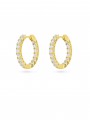 Gold Plated Hoops styled with Clear Man made Cubic Zirconia