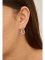 925 Silver Rhodium Plated Hoops adorned with Clear Man made Cubic Zirconia