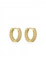 Gold Plated Hoops styled with Clear Man made Cubic Zirconia