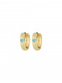 Gold Plated Hoops decorated with Turquoise Man made Turquoise