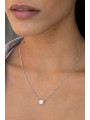 925 Silver Rhodium Plated Pendant Necklace styled with Clear Man made Cubic Zirconia