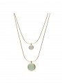 Gold Plated Double necklace adorned with Green Crystal Glass