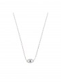 925 Silver Rhodium Plated Pendant Necklace styled with Blue and Clear Man made Cubic Zirconia