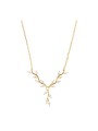 Gold Plated Pendant Necklace styled with Clear Man made Cubic Zirconia