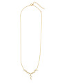 Gold Plated Pendant Necklace styled with Clear Man made Cubic Zirconia