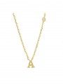 Gold Plated Pendant Necklace decorated with Clear Man made Cubic Zirconia