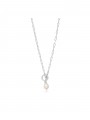 925 Silver Rhodium Plated Pendant Necklace decorated with Cultured Pearl