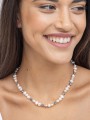 925 Silver Rhodium Plated Delicate & Festive Necklace decorated with Cultured Pearl