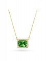 14K yellow gold necklace combined with green zirconia stone