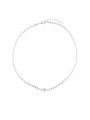 925 Silver Rhodium Plated Choker necklace decorated with Clear Man made Cubic Zirconia