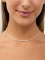 Gold Plated Choker necklace decorated with Clear Crystal Glass