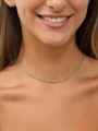 Gold Plated Choker necklace adorned with Green Crystal Glass